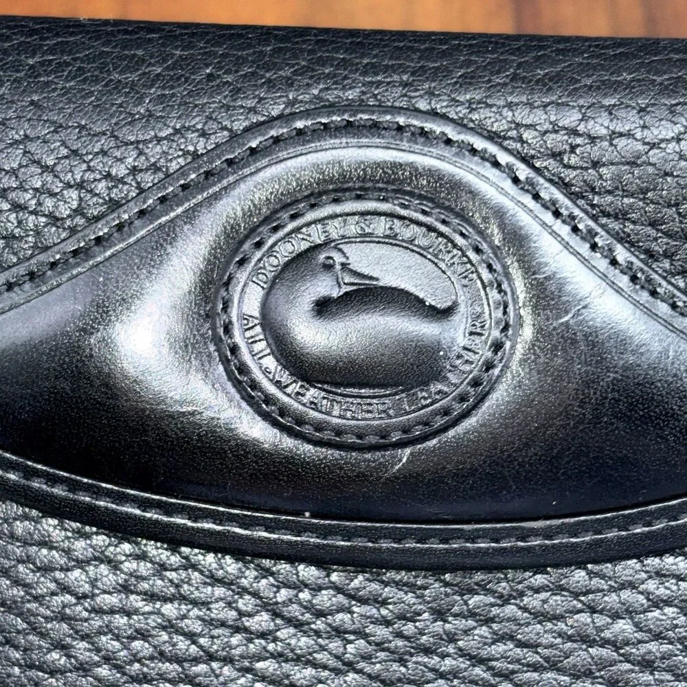 Vintage Dooney & Bourke Wallet Womens Black Leather Bifold Coin Purse Made USA